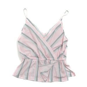 Free People Pink Striped Top Size M - image 1